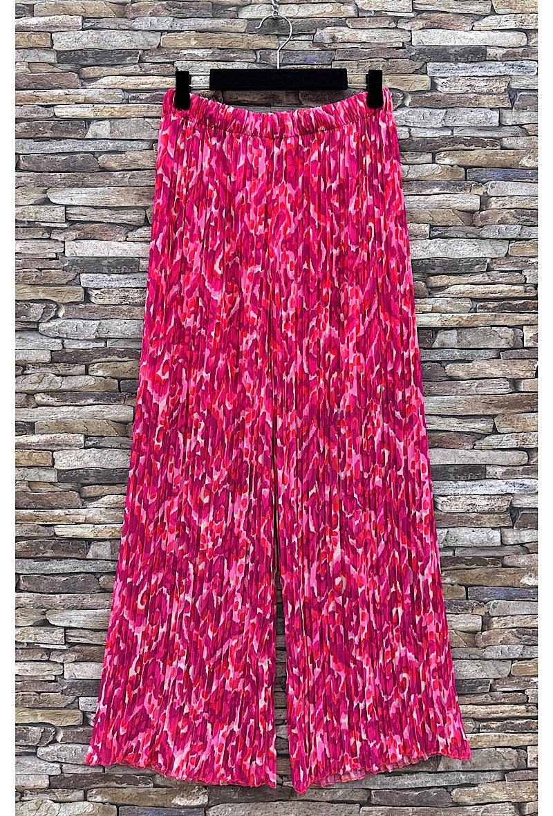 Παντελόνα loose printed εμπριμέ πλισέ