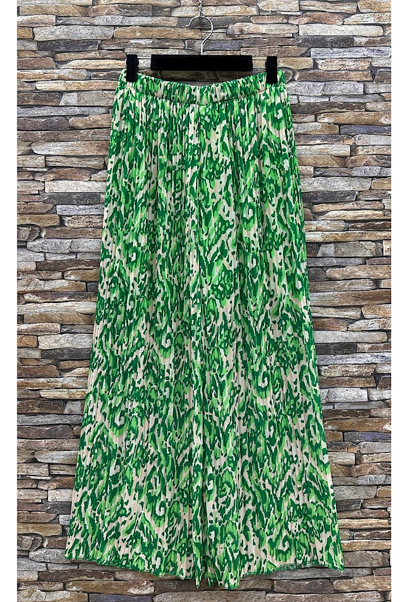Παντελόνα loose printed εμπριμέ πλισέ