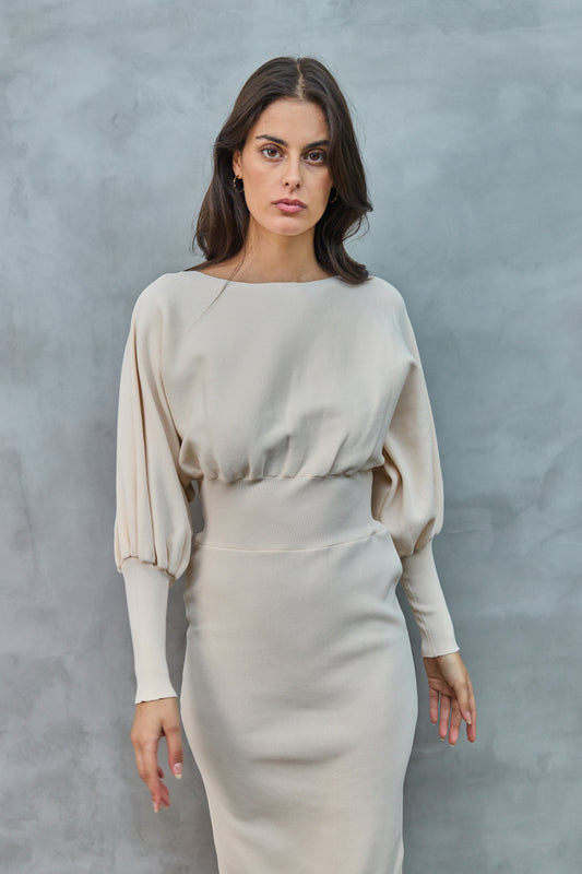 Φόρεμα midi πλεκτό μεσάτο