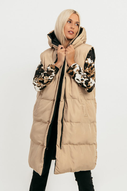 Μπουφάν αμάνικο διπλής όψης