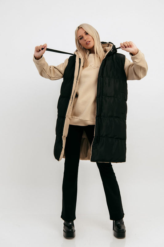 Μπουφάν αμάνικο διπλής όψης