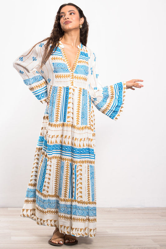 Φόρεμα maxi boho printed oversized
