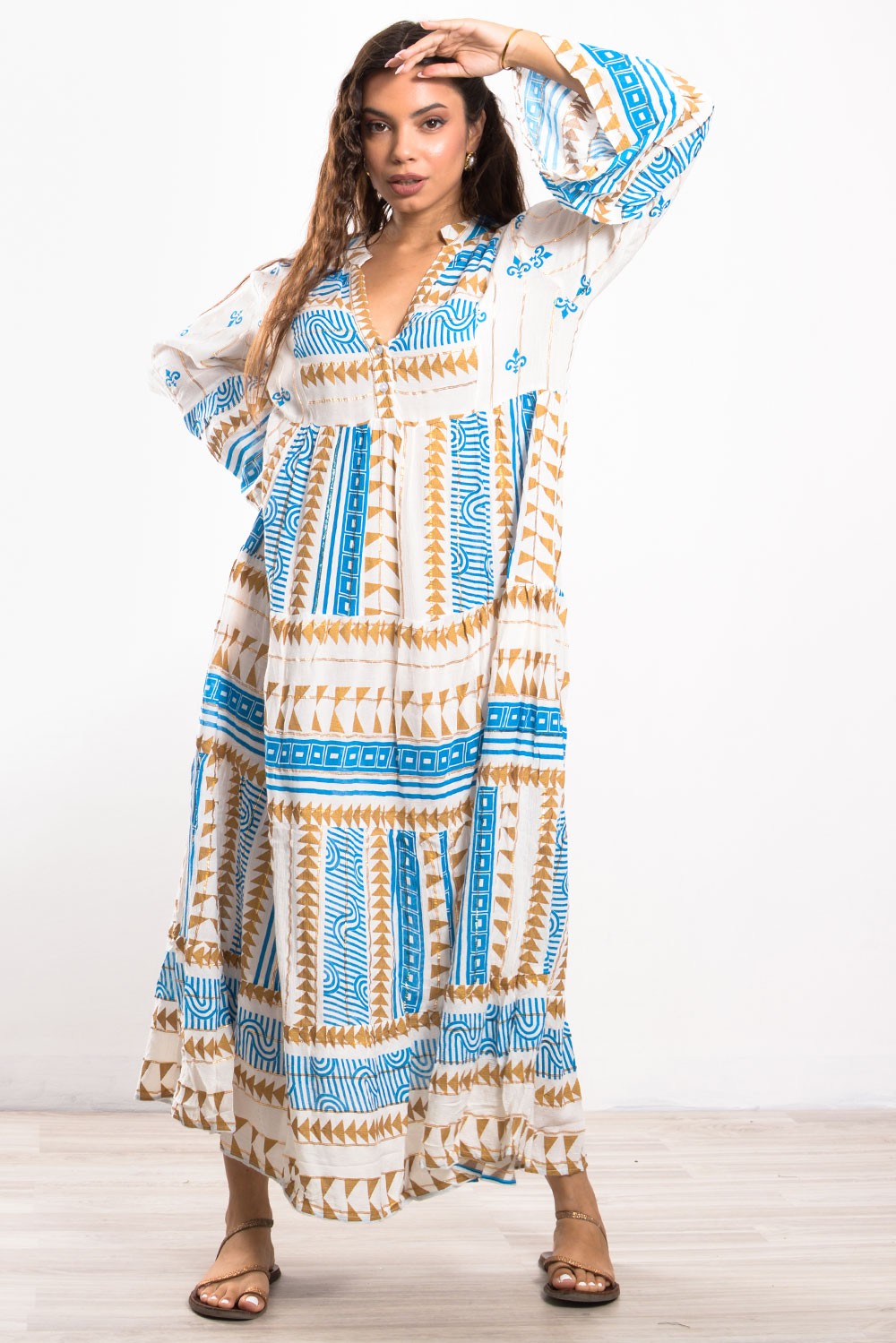 Φόρεμα maxi boho printed oversized