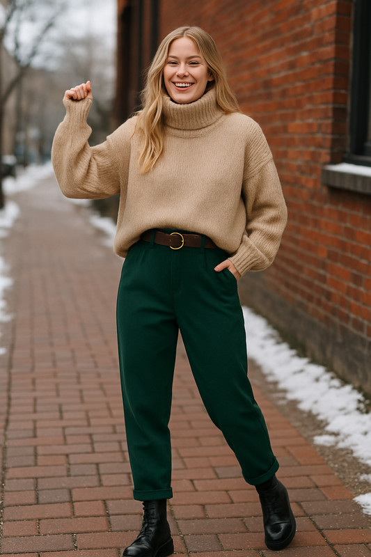 Παντελόνι τουλίπ με ζώνη