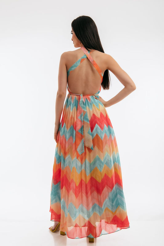 Φόρεμα maxi βραδινό multicolor