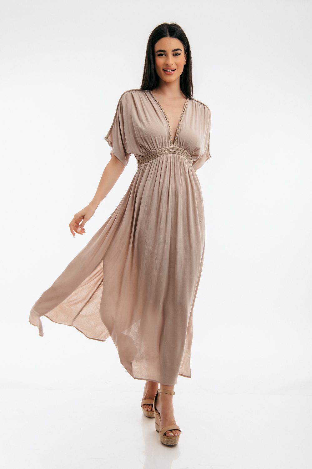 Φόρεμα maxi cocktail detailed