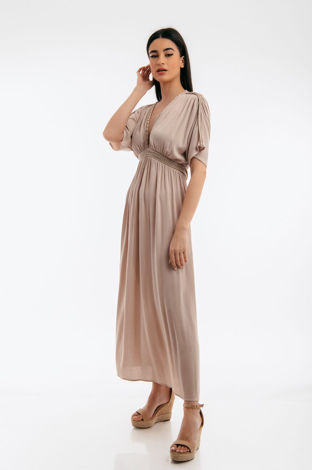 Φόρεμα maxi cocktail detailed