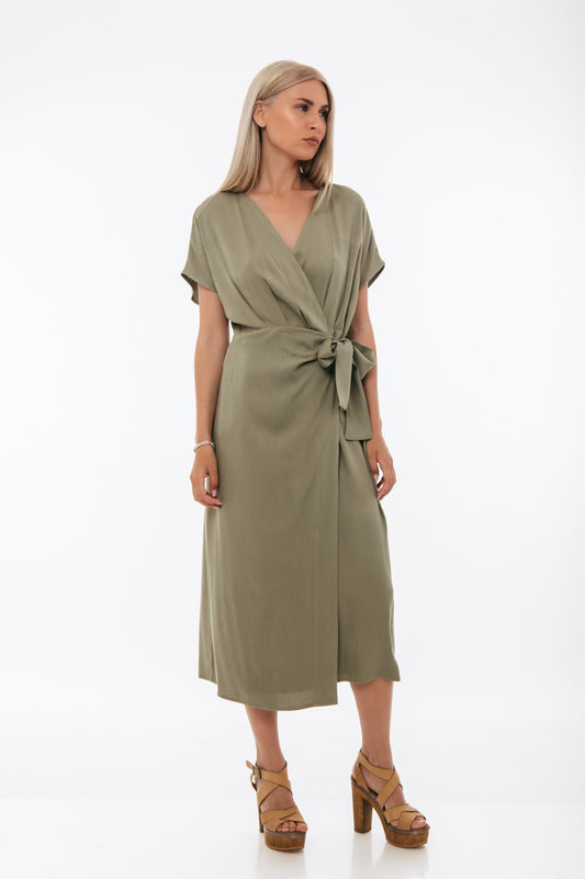 Φόρεμα croise με δέσιμο