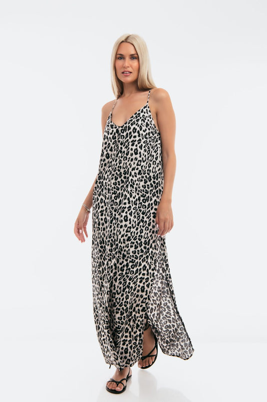 Φόρεμα maxi leopard printed