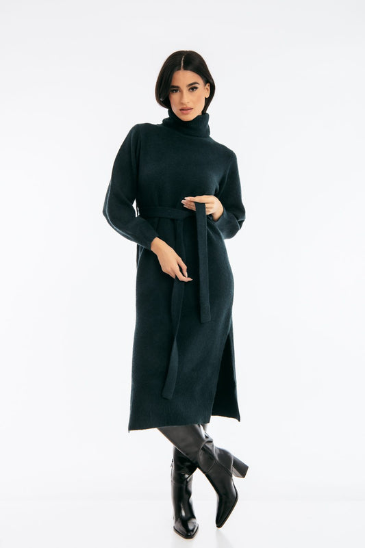 Φόρεμα midi πλεκτό ζιβάγκο