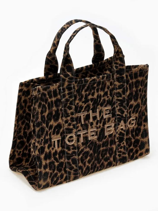 Τσάντα midi tote animal printed με ιμάντα