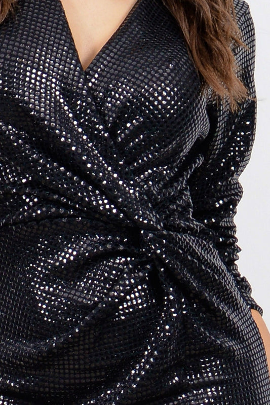 Φόρεμα midi/maxi με σκίσιμο και παγιέτες