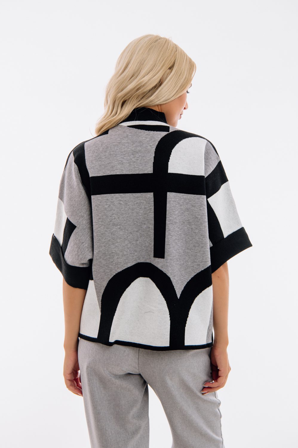 Μπλούζα πλεκτή geometric printed