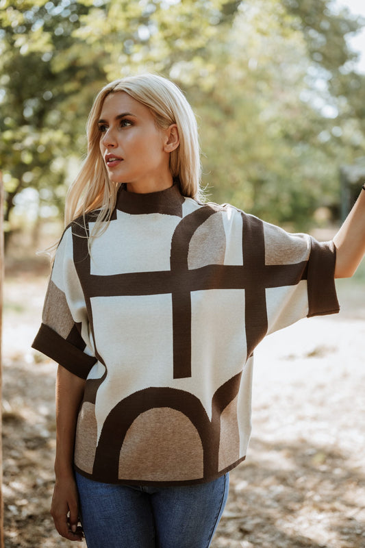Μπλούζα πλεκτή geometric printed