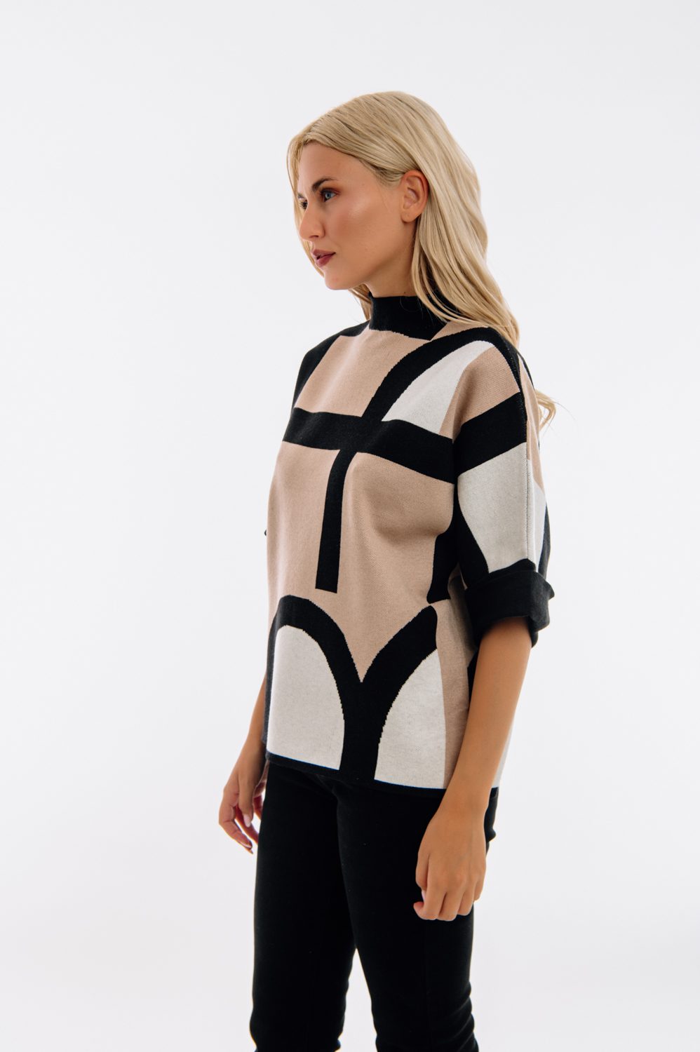 Μπλούζα πλεκτή geometric printed