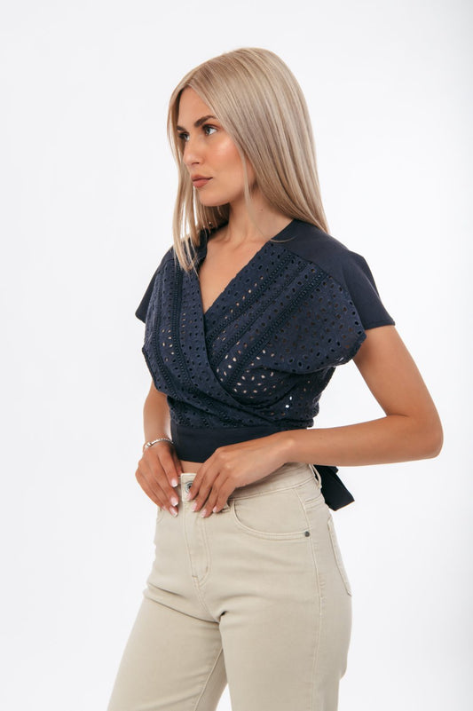 Top cropped κηπούρ βαμβακολινό