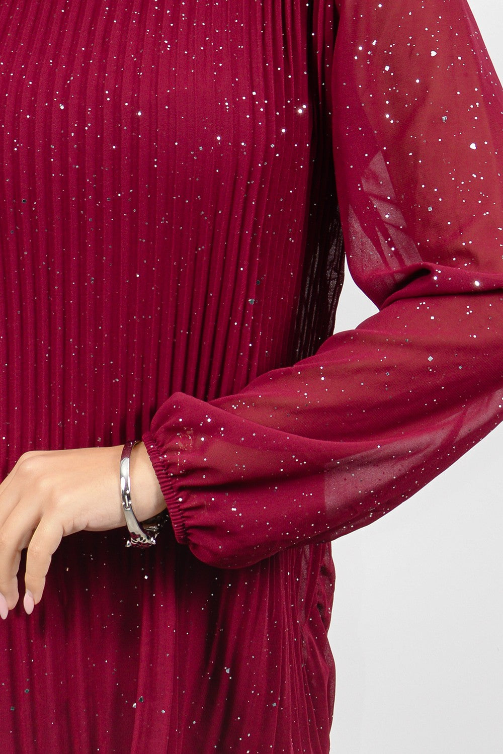 Μπλούζα πλισέ με glitter