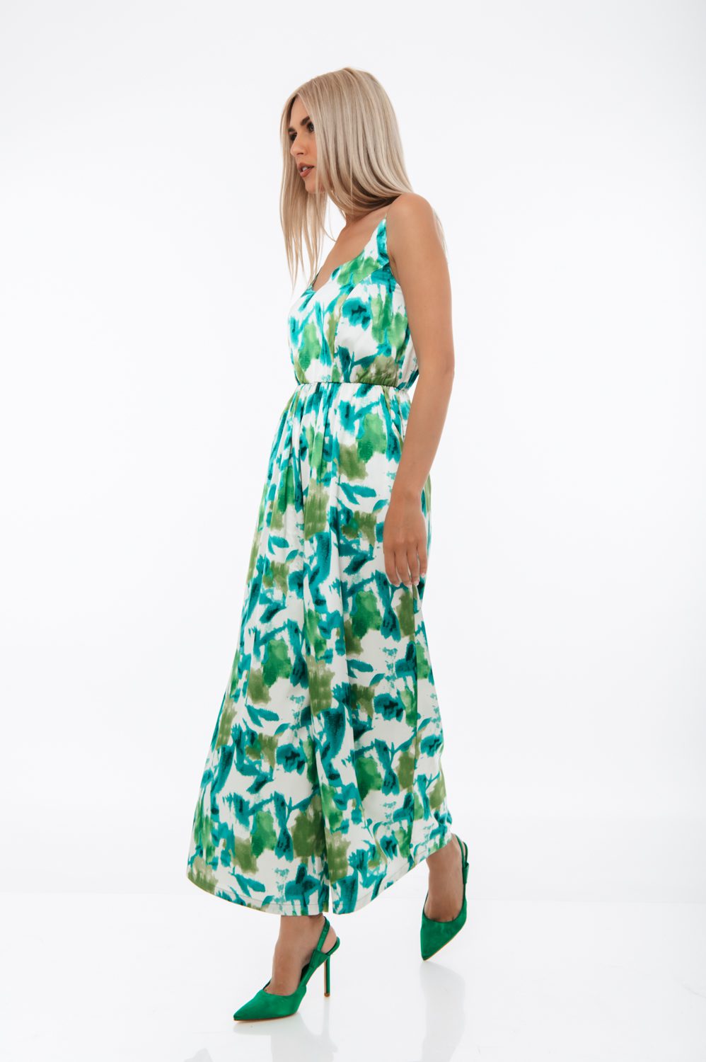 Ολόσωμη φόρμα εμπριμέ satin