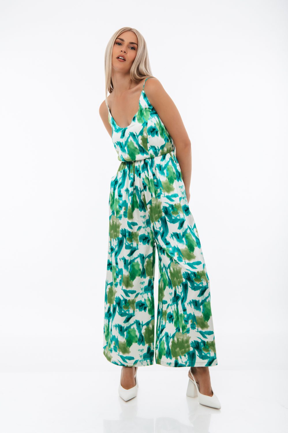 Ολόσωμη φόρμα εμπριμέ satin