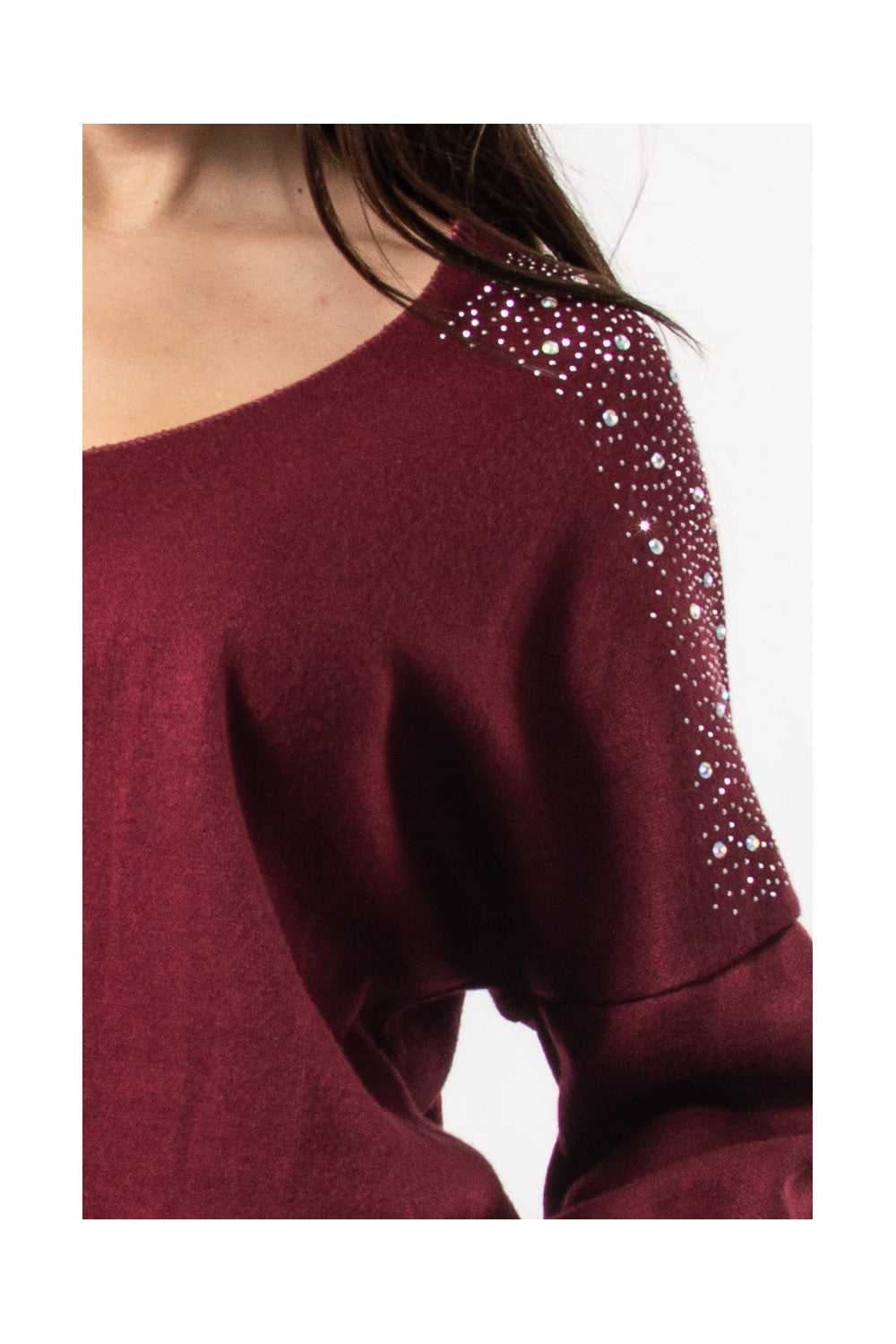 Μπλούζα πλεκτή viscose με strass