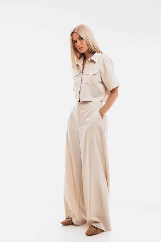 Σετ λινό πουκαμισάκι & παντελόνα