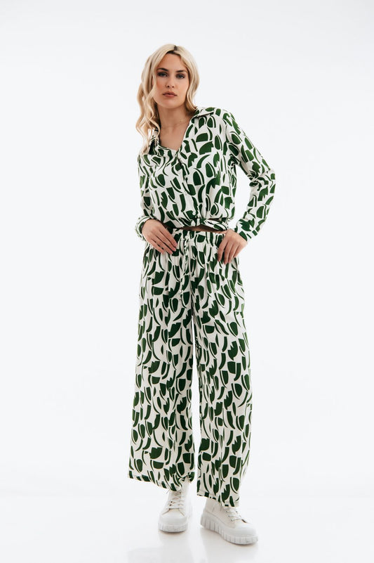 Σετ εμπριμέ πουκάμισο - παντελόνα ζιπ