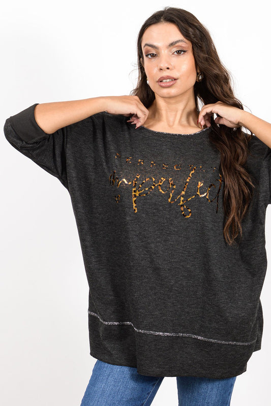 Μπλούζα φούτερ letter printed