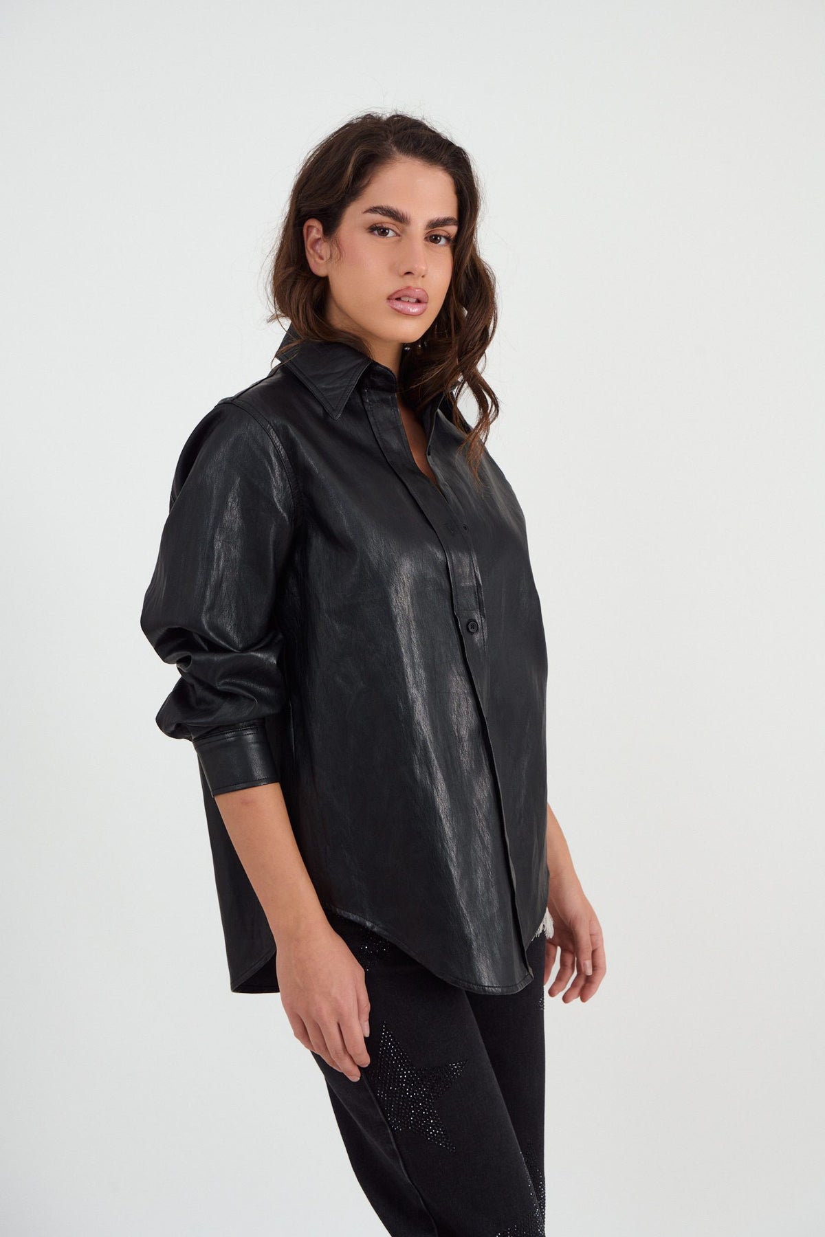 Πουκαμίσα eco leather oversized