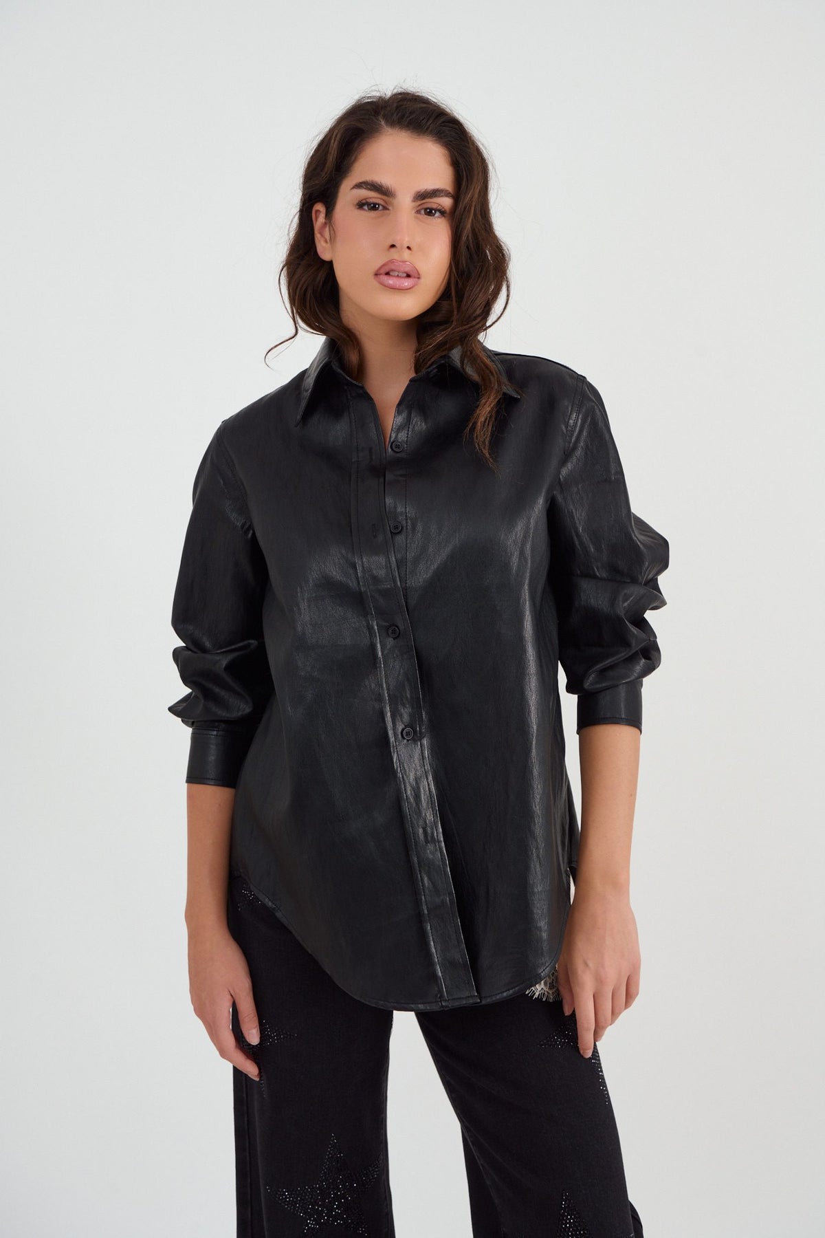 Πουκαμίσα eco leather oversized