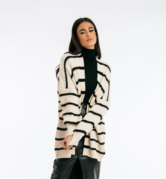 Ζακέτα πλεκτή ριγέ