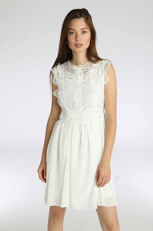 Φόρεμα mini με δανδέλα και τούλι