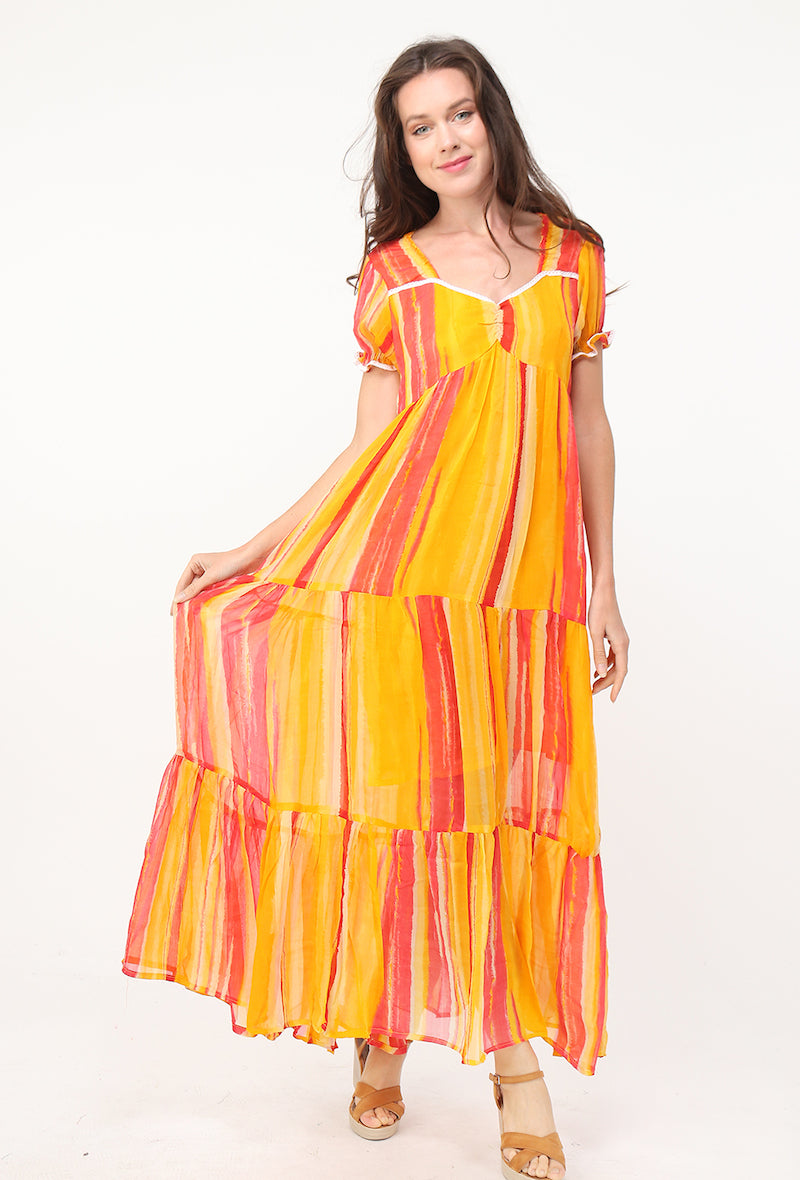 Φόρεμα maxi striped multicolor
