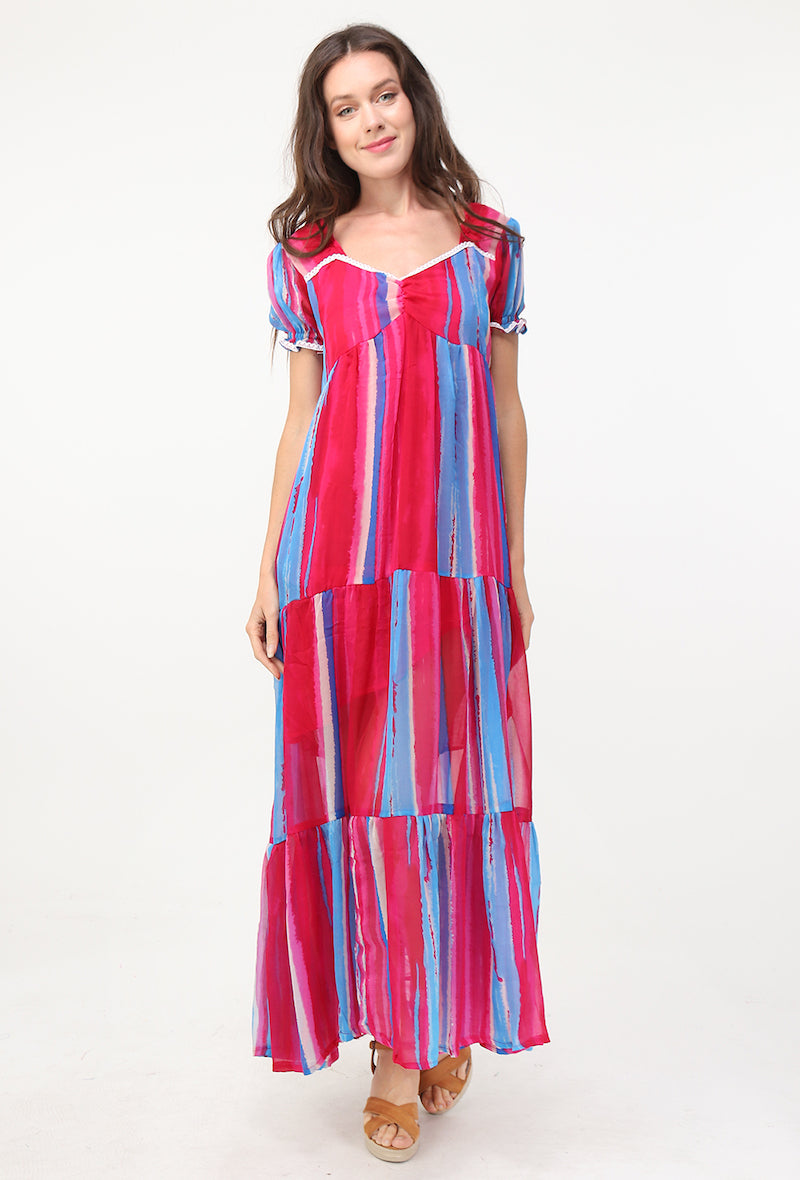 Φόρεμα maxi striped multicolor