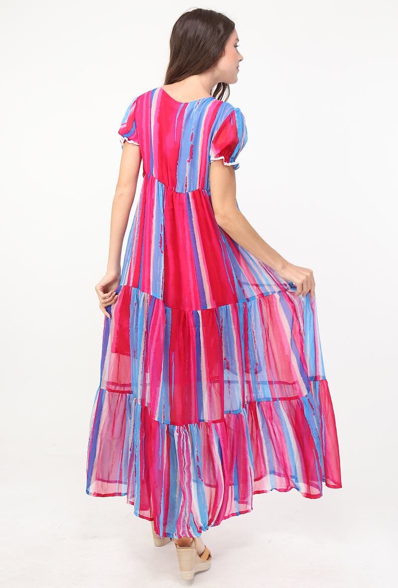 Φόρεμα maxi striped multicolor