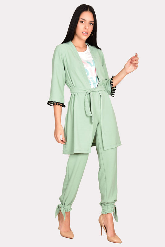 Set crep ζακέτα - παντελόνι