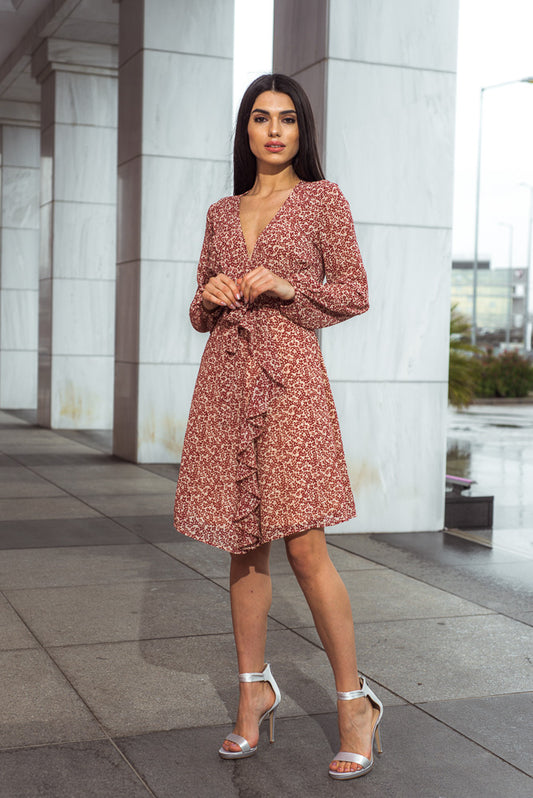 Φόρεμα midi εμπριμέ