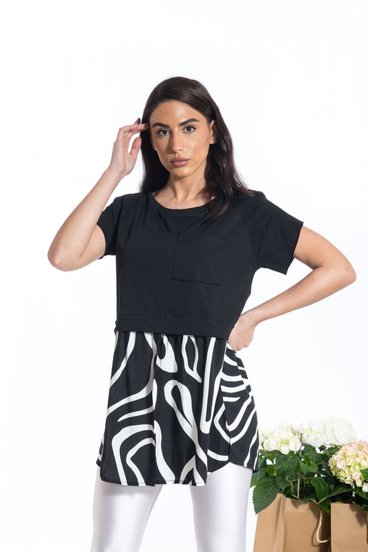 Μπλούζα δύο υφασμάτων