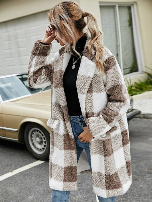 Teddy παλτό καρό