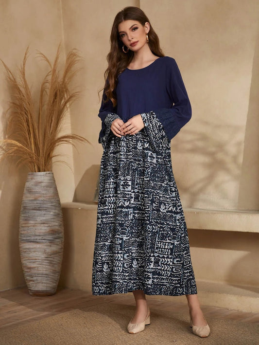 Φόρεμα maxi δίχρωμο