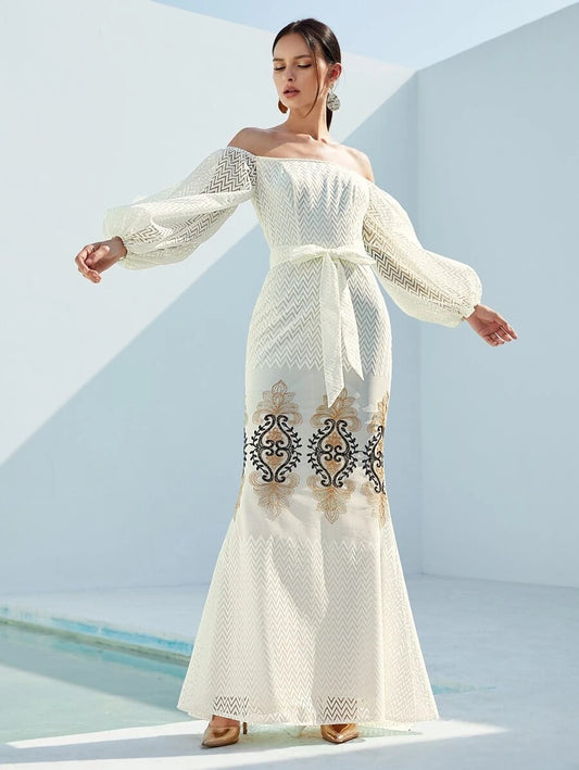 Φόρεμα maxi με μοτίβα