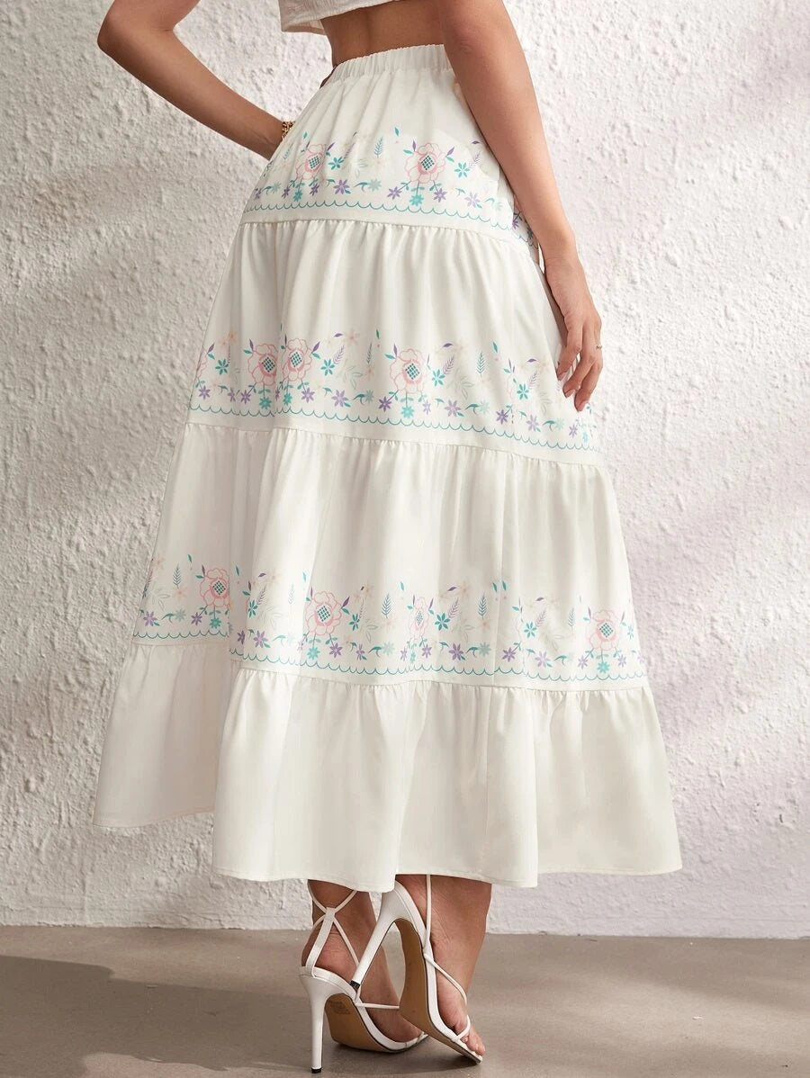 Φούστα maxi boho floral