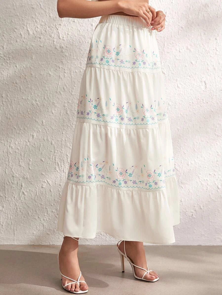 Φούστα maxi boho floral