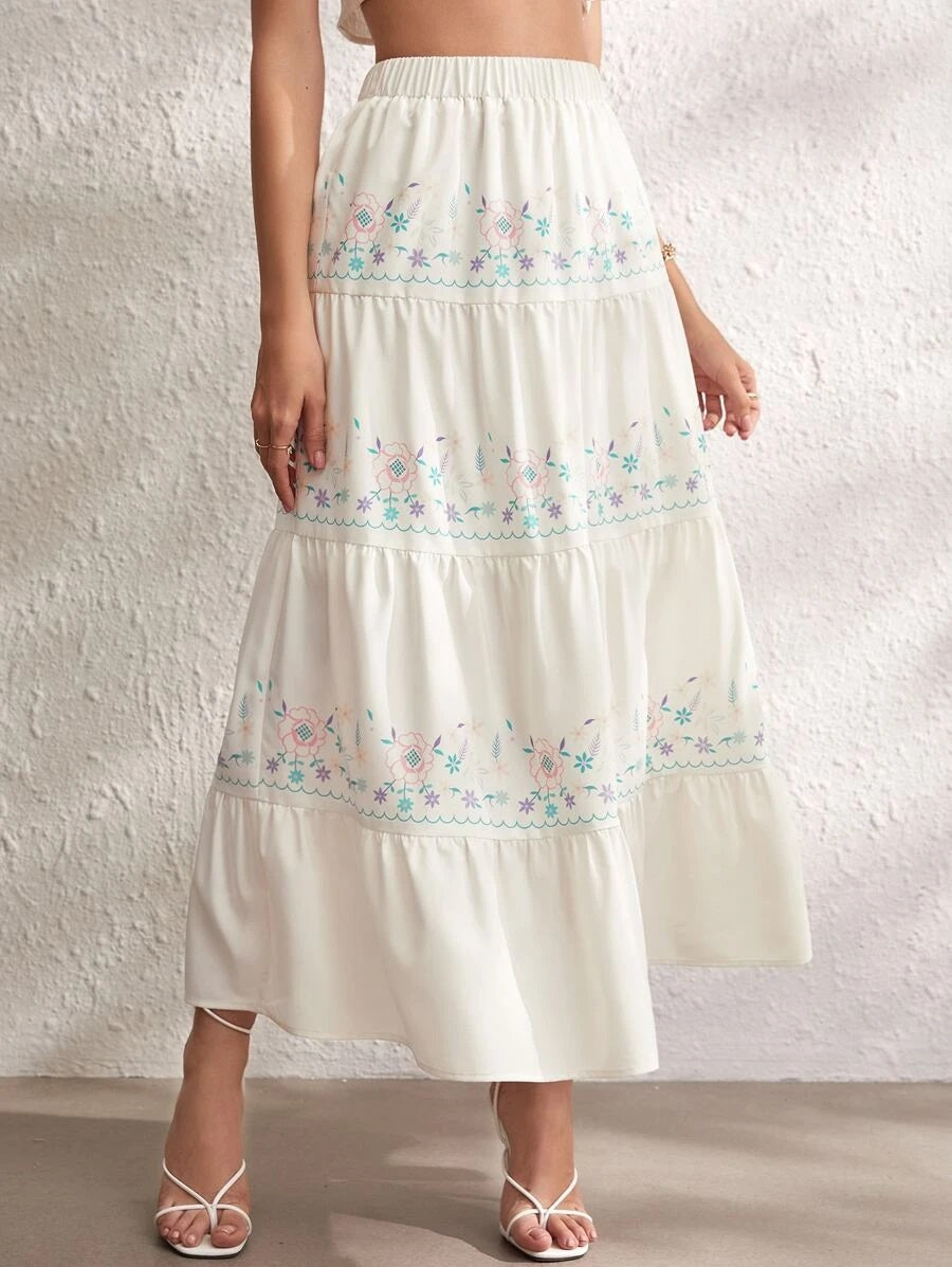 Φούστα maxi boho floral