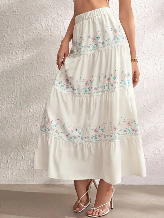Φούστα maxi boho floral