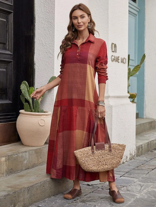 Φόρεμα maxi patchwork