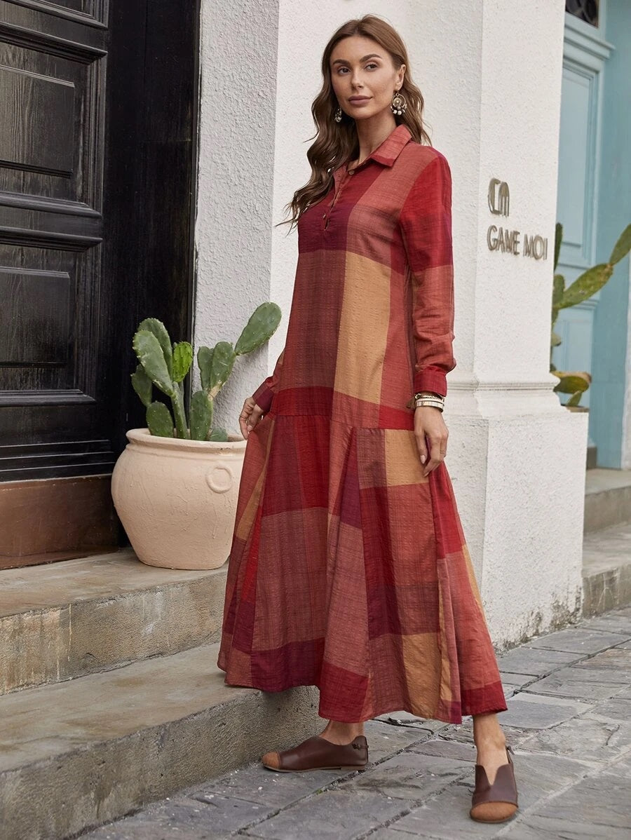 Φόρεμα maxi patchwork