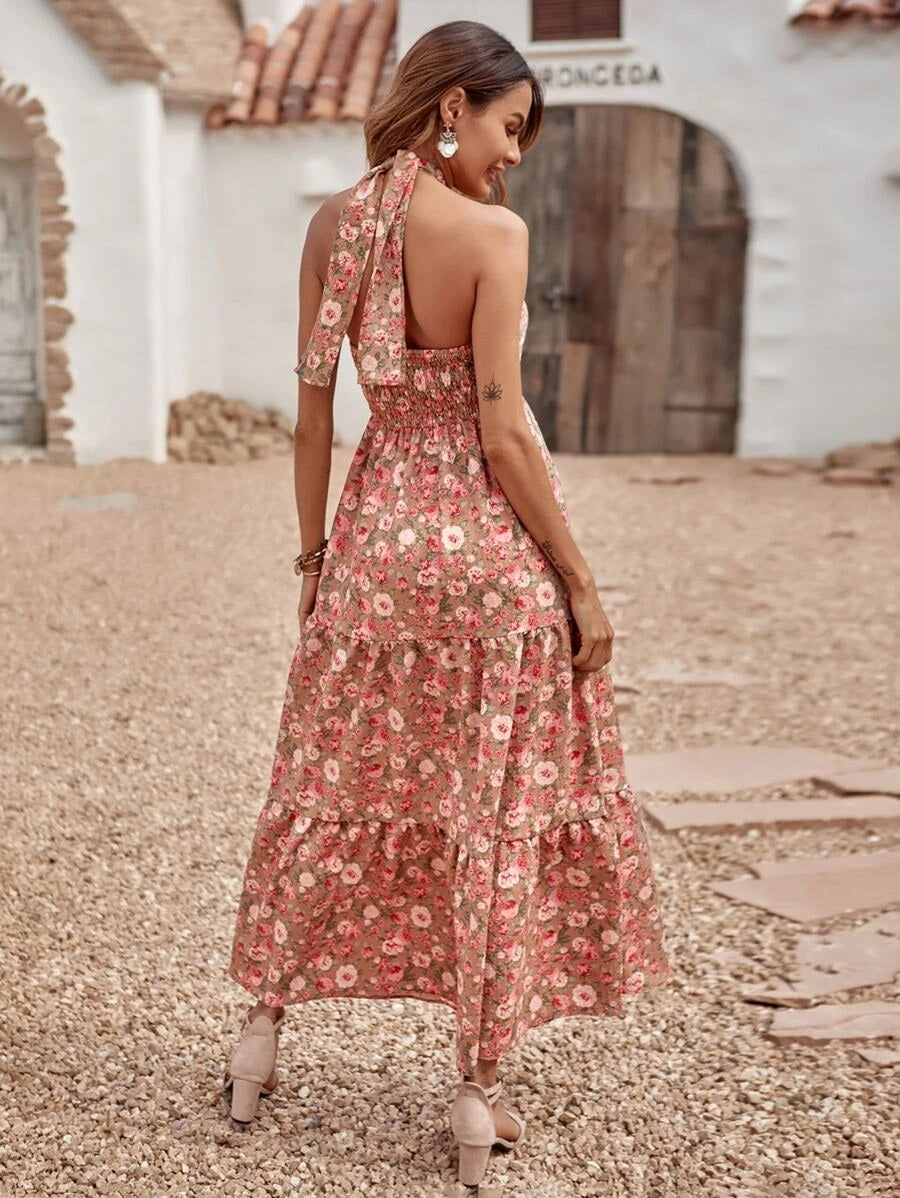 Φόρεμα maxi boho floral