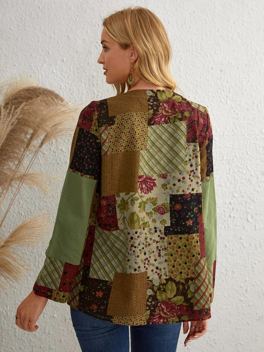 Πουκάμισο με τύπωμα patchwork