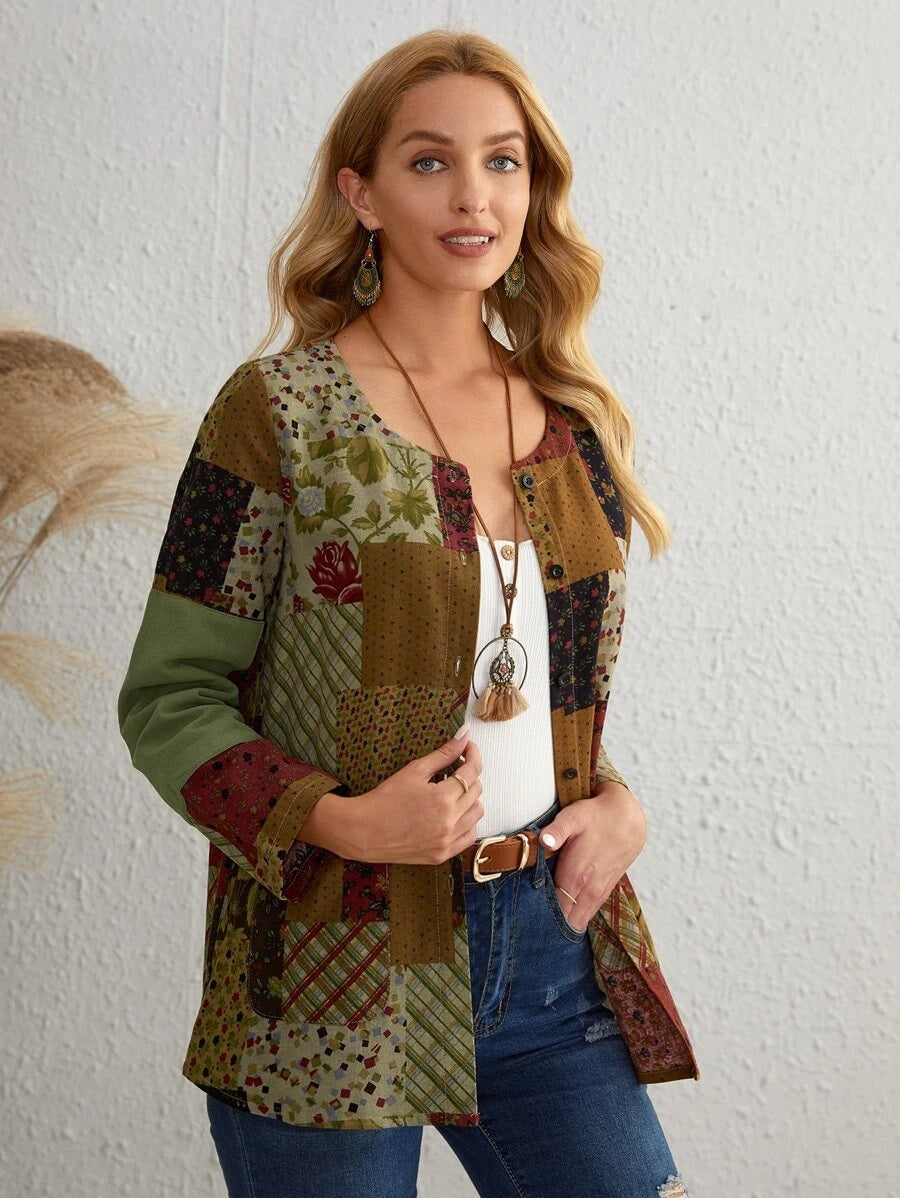 Πουκάμισο με τύπωμα patchwork