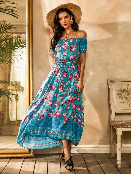 Φόρεμα maxi boho floral